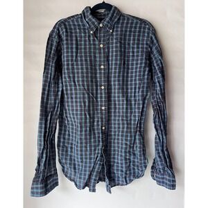 Vtg Polo Ralph Lauren Shirt Mens Small Blue Tattersall Check Plaid Classic Fit